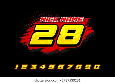 racing number logo designs 1 to 10 for racing, motorsports and racing jerseys Vector Template EPS 10
