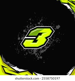 Racing number race design vector 