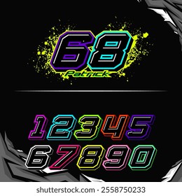 Racing number race design vector 