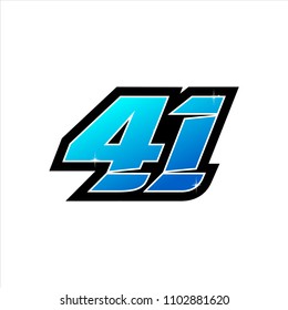 Racing number, start racing number, sport race number 41. vector illustration eps 10