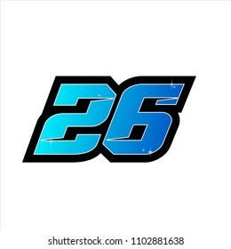 Racing number, start racing number, sport race number 26. vector illustration eps 10