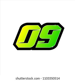Racing number, start racing number, sport race number 09. vector illustration eps 10