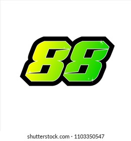 Racing number, start racing number, sport race number 88. vector illustration eps 10