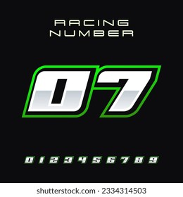 Racing Number Vector Design Template