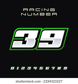 Racing Number Vector Design Template