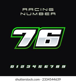 Racing Number Vector Design Template