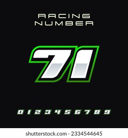 Racing Number Vector Design Template