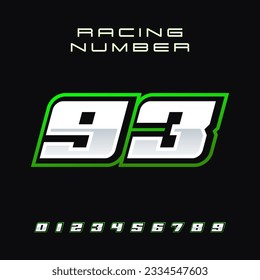 Racing Number Vector Design Template