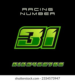 Racing Number Vector Design Template
