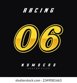 Racing Number Vector Design Template