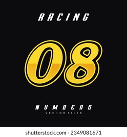 Racing Number Vector Design Template