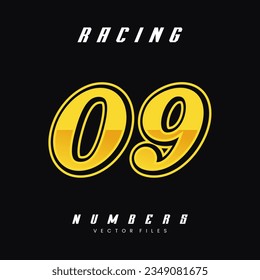 Racing Number Vector Design Template