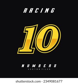 Racing Number Vector Design Template