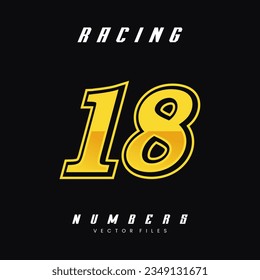 Racing Number Vector Design Template