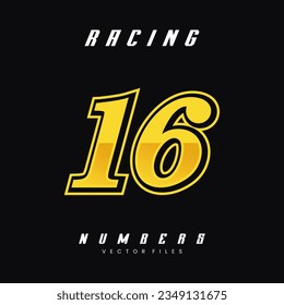 Racing Number Vector Design Template