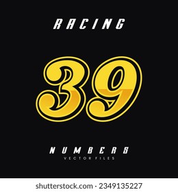 Racing Number Vector Design Template