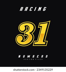 Racing Number Vector Design Template