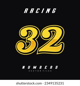 Racing Number Vector Design Template