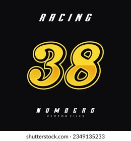 Racing Number Vector Design Template