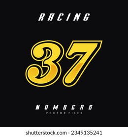 Racing Number Vector Design Template