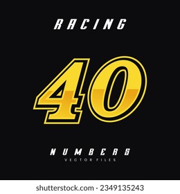 Racing Number Vector Design Template