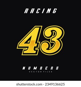 Racing Number Vector Design Template