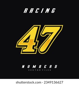 Racing Number Vector Design Template