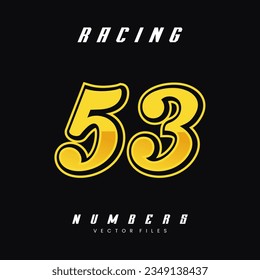 Racing Number Vector Design Template