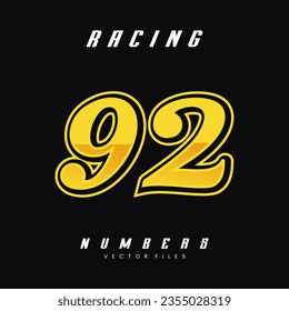 Racing Number Vector Design Template