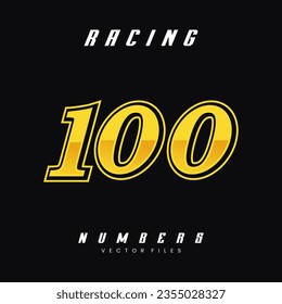 Racing Number Vector Design Template