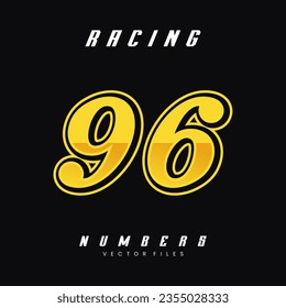 Racing Number Vector Design Template