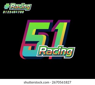 Números de carreras con efecto 3D, Números de carreras No 51