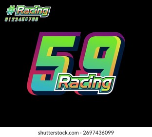 Números de carreras con efecto 3D, Números de carreras No 59