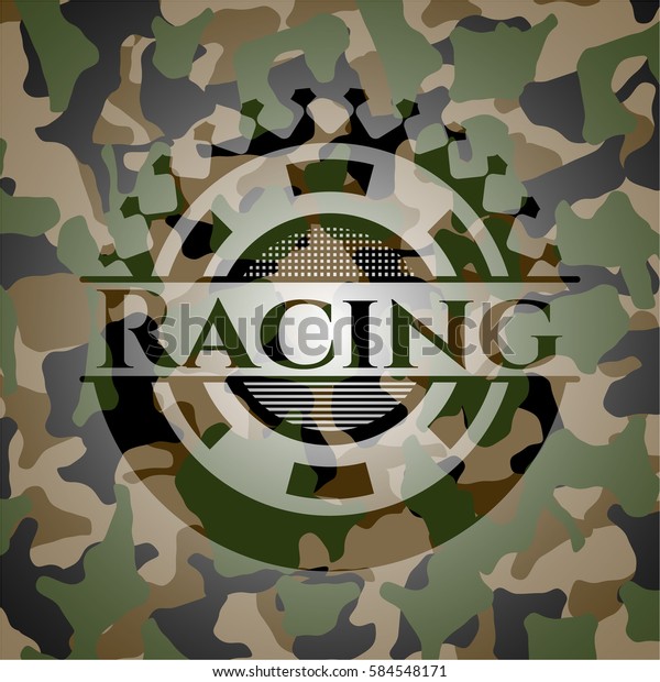 Racing on camouflage\
texture