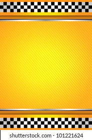 Racing orange background, taxi cab cover template. Vector 10eps