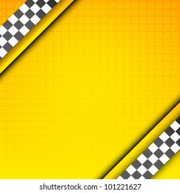 Racing orange background, taxi cab cover template. Vector 10eps