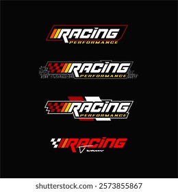 racing performance logo decals white and red