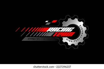 racing performance trendy fashionable vector t-shirt and apparel design, typography, print, poster. Global swatches. 