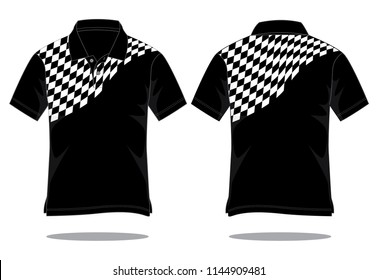 Racing Polo Shirt Design Vector 
: Checkered 