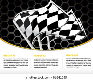 racing poster with racing flag