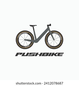 Racing pushbike logo. Side view balance bike vector illustration