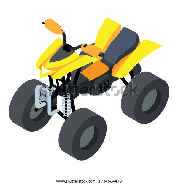 Racing quad bike\
icon. Isometric of racing quad bike vector icon for web design\
isolated on white\
background