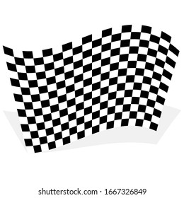 Racing, race flag element isolated on white with shadow