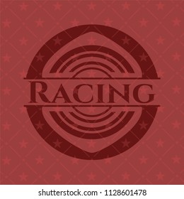 Racing realistic red emblem