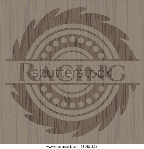 Racing retro wooden
emblem