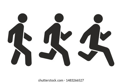 Racing, running and walking icon - Vector icon