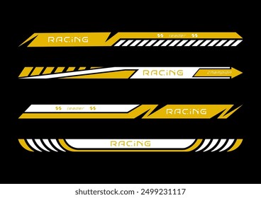 Racing. A sample of the design of the team of racers, fans. A template for a print on a T-shirt, clothes and souvenirs. Design of typography, banner poster. Modern style