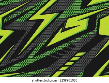 Racing seamless pattern with striped geometric trendy ornament. Sport bright digital background for vinyl wrap and decal. Abstract camo vector texture.