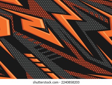 Racing seamless pattern with striped geometric trendy ornament. Sport bright digital background for vinyl wrap and decal. Abstract camo vector texture.