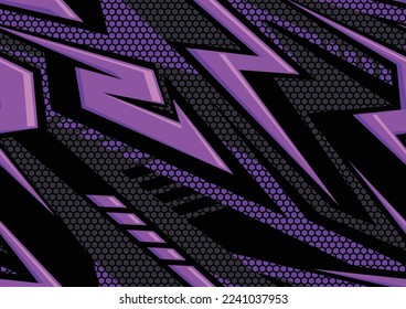 Racing seamless pattern with striped geometric trendy ornament. Sport bright digital background for vinyl wrap and decal. Abstract camo vector texture.